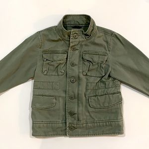 Gap Toddler Boys Size 3T Army Green Utility Jacket EUC